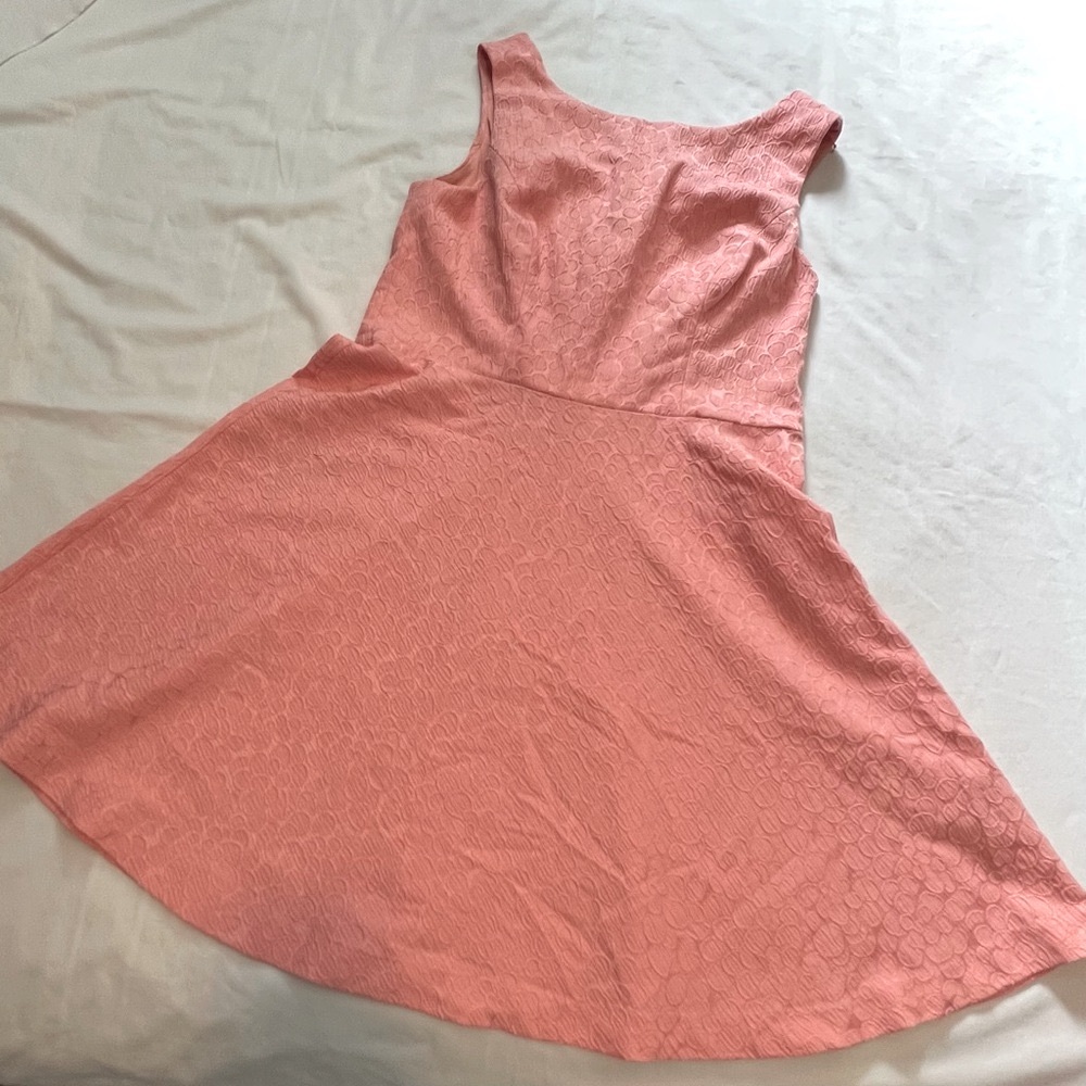 Betsey Johnson peach dress with back cutout fit and flare pink size 14 worn once